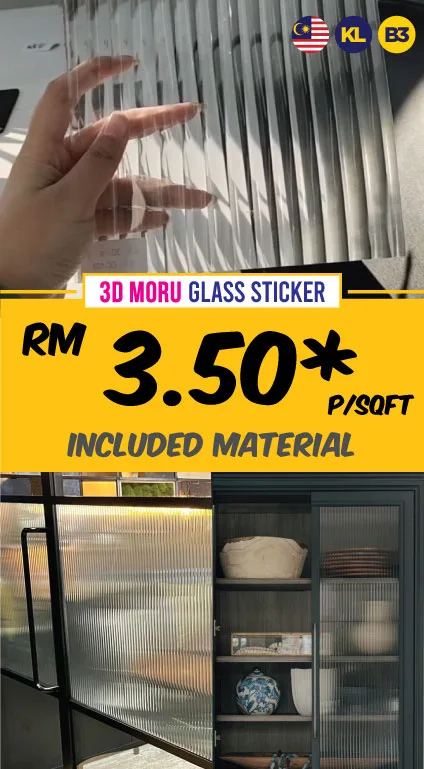 3D Moru Glass Sticker Supply in B3 KL Malaysia Office Restaurant Cafe Pasang Sticker Moru