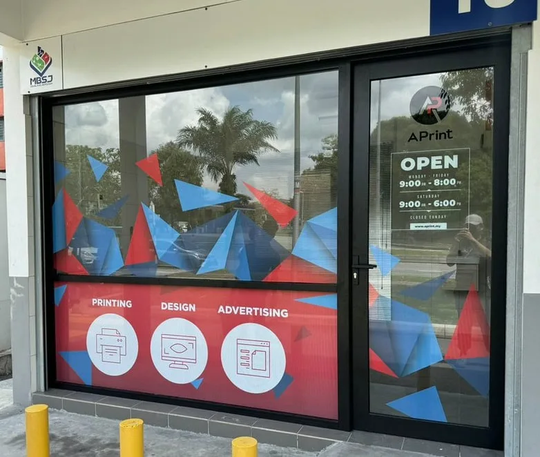 Custom one-way vision sticker printing & installation in Kuala Lumpur, Malaysia