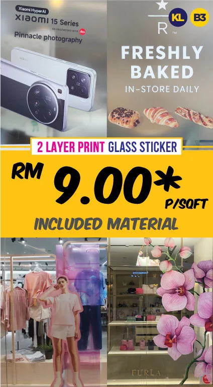 Storefront Multi Layer Print Glass Sticker in KL Selangor Malaysia