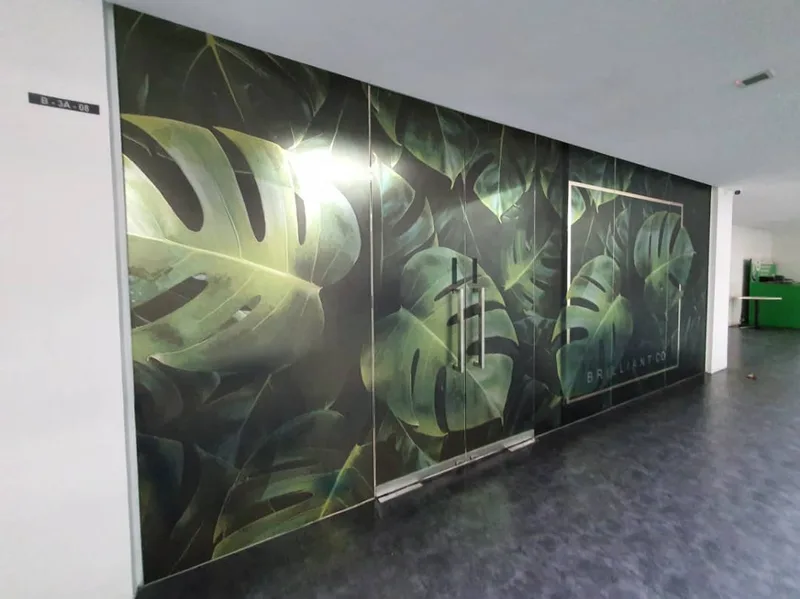 Frosted Printed Graphic Glass Sticker 